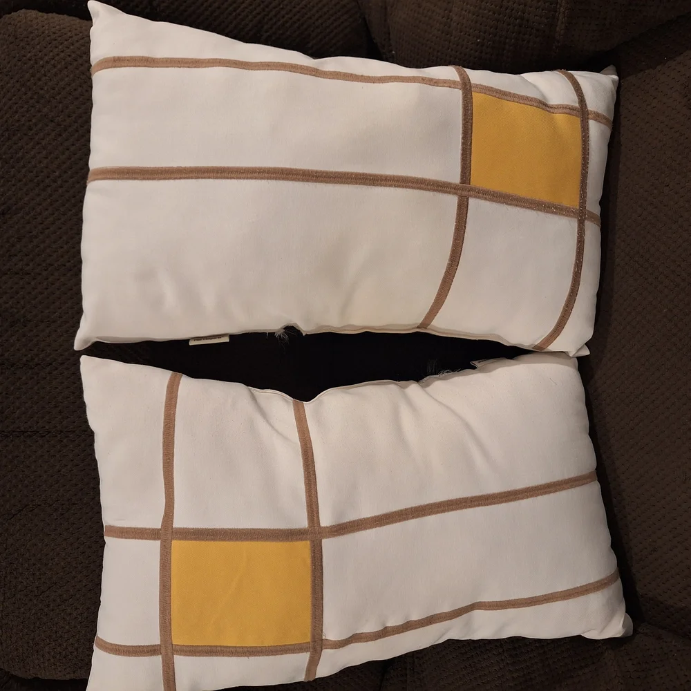 PIER 1 Imports Yellow&White Throw Pillow